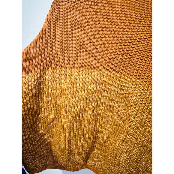 VARLEY Orange Knit Quarter Zip Long Sleeve Oversized Sweater size Large - Picture 9 of 13